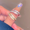 Wholesale Highend Snakeshaped Opening Ring For Women Inlaid With Zircon Copper Material Animal And Zodiac Pattern