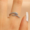 Wholesale Highend Snakeshaped Opening Ring For Women Inlaid With Zircon Copper Material Animal And Zodiac Pattern