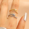 Wholesale Highend Snakeshaped Opening Ring For Women Inlaid With Zircon Copper Material Animal And Zodiac Pattern