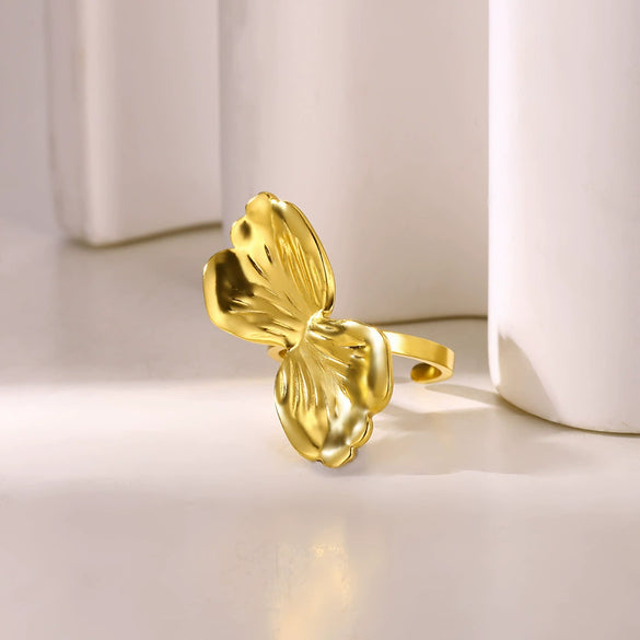 Wholesale Highend Stainless Steel Electroplated Butterfly Love Ring For Women With Geometric And Animal Patterns
