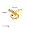 Wholesale Highend Stainless Steel Electroplated Butterfly Love Ring For Women With Geometric And Animal Patterns