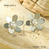 Wholesale Highend Stainless Steel Geometric Flower Earrings For Women With Electroplating Treatment Fashion Design