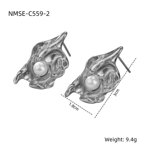 Wholesale Highend Stainless Steel Geometric Flower Earrings For Women With Electroplating Treatment Fashion Design