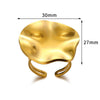 Wholesale Highend Stainless Steel Ring Exaggerated Glossy Asymmetrical With Heart Shape Wave Geometric Pattern Electroplated Unisex