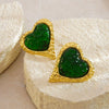 Wholesale Highend Stamped Stainless Steel Geometric Heartshaped Earrings For Women