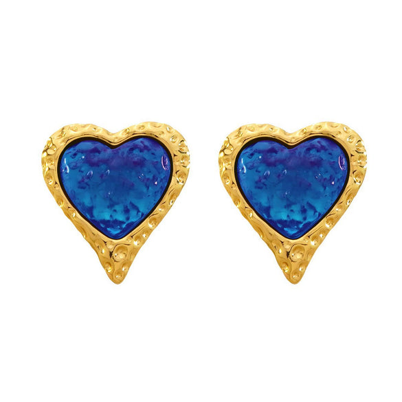 Wholesale Highend Stamped Stainless Steel Geometric Heartshaped Earrings For Women
