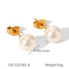 Wholesale Highend Women's Pearl Earrings In Geometric Shape Stainless Steel Titanium Steel With Pvd Vacuum Plating And Electroplating