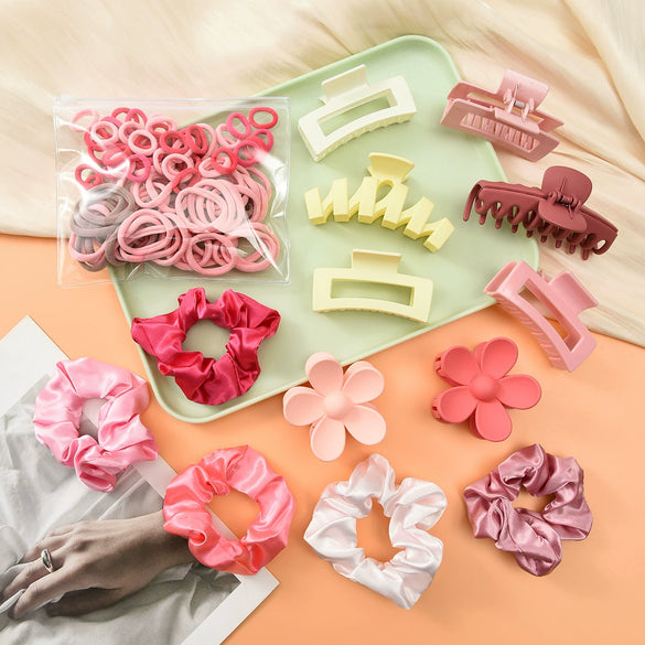Wholesale Highgrade Cloth Handmade Hair Accessories Hairpin Hairband Suit Hair Tie Large Intestine Hairband Grip Clip With High Elasticity