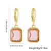 Wholesale Highgrade Copper Inlaid Zircon Elegant Geometric Earrings With Real Gold Plating