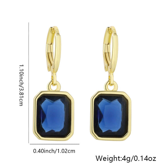 Wholesale Highgrade Copper Inlaid Zircon Elegant Geometric Earrings With Real Gold Plating