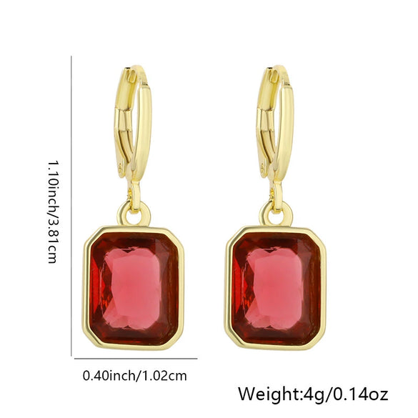 Wholesale Highgrade Copper Inlaid Zircon Elegant Geometric Earrings With Real Gold Plating