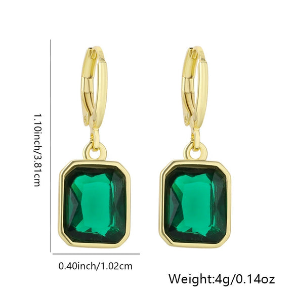 Wholesale Highgrade Copper Inlaid Zircon Elegant Geometric Earrings With Real Gold Plating