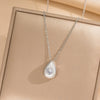 Wholesale Highgrade Titanium Steel Dropshaped Geometric Female Clavicle Necklace With Snake Bone Chain And Electroplating