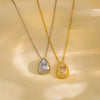 Wholesale Highgrade Titanium Steel Dropshaped Geometric Female Clavicle Necklace With Snake Bone Chain And Electroplating