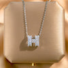 Wholesale Highgrade Titanium Steel Female Necklace With Diamond Inlaid Letter H Pendant And Cross Chain