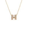 Wholesale Highgrade Titanium Steel Female Necklace With Diamond Inlaid Letter H Pendant And Cross Chain