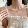 Wholesale Highgrade Titanium Steel Female Necklace With Diamond Inlaid Letter H Pendant And Cross Chain