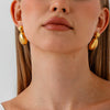 Wholesale Highpolish 18K Gold Electroplated Geometric Drop Shape Stainless Steel Earrings For Women