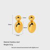 Wholesale Highpolish 18K Gold Electroplated Geometric Drop Shape Stainless Steel Earrings For Women