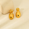 Wholesale Highpolish 18K Gold Electroplated Geometric Drop Shape Stainless Steel Earrings For Women