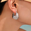 Wholesale Highpolished 18K Gold Plated Stainless Steel Geometric Circle Hollow Earrings For Women