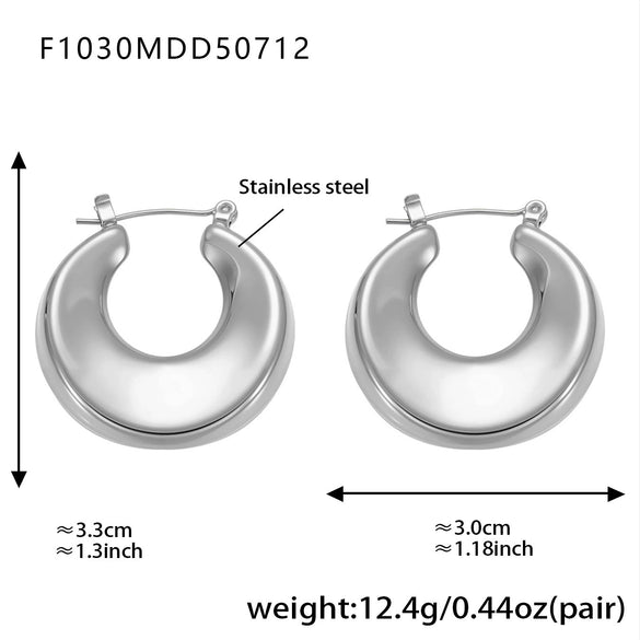 Wholesale Highpolished 18K Gold Plated Stainless Steel Geometric Circle Hollow Earrings For Women