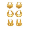 Wholesale Highpolished 18K Gold Plated Stainless Steel Geometric Circle Hollow Earrings For Women