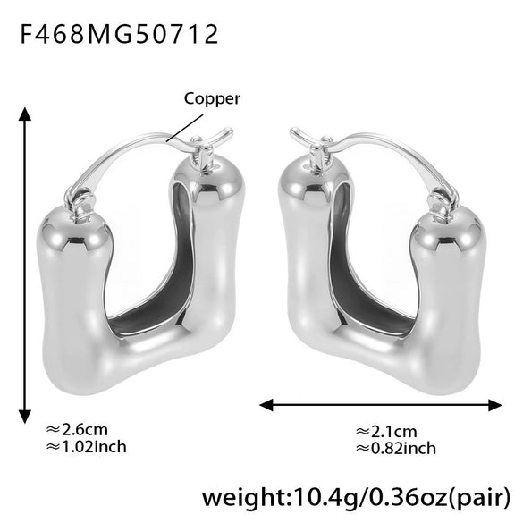 Wholesale Highpolished Ushaped Geometric Copper Earrings For Women With Electroplating