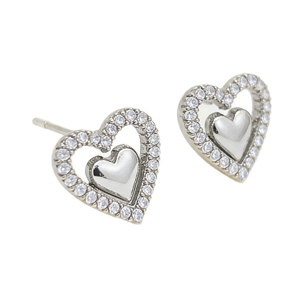 Wholesale Highquality Diamondstudded Hollow Heartshaped Brass And Copper Earrings For Women
