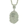 Wholesale Hip Hop Alloy Ape Head Diamond Pendant Necklace With Twist Chain And Cartoon Characters Design
