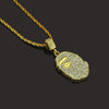 Wholesale Hip Hop Alloy Ape Head Diamond Pendant Necklace With Twist Chain And Cartoon Characters Design
