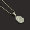 Wholesale Hip Hop Alloy Ape Head Diamond Pendant Necklace With Twist Chain And Cartoon Characters Design