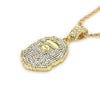 Wholesale Hip Hop Alloy Ape Head Diamond Pendant Necklace With Twist Chain And Cartoon Characters Design