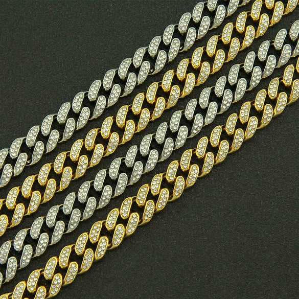 Wholesale Hip Hop Alloy Cuban Chain Necklace With Geometric Diamond Design For Men