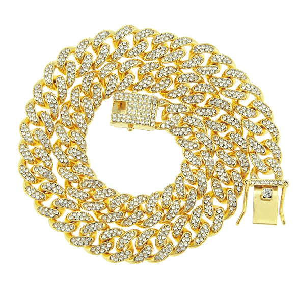 Wholesale Hip Hop Alloy Cuban Chain Necklace With Geometric Diamond Design For Men
