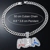 Wholesale Hip Hop Alloy Diamond Letter Pendant Necklace With Cuban Chain