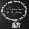 Wholesale Hip Hop Alloy Diamond Letter Stitching Pendant Cuban Chain Necklace For Men