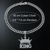 Wholesale Hip Hop Alloy Necklace With Letter Crown Pendant And Diamond Design For Men Cuban Chain Style