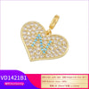 Wholesale Hip Hop Copper Inlaid Colored Diamond Devil's Eye Heart Shaped Pendant Jewelry