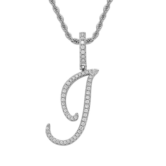 Wholesale Hip Hop Copper Pendant Necklace With Micropaved Zirconia And English Letter Pattern