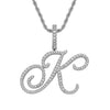 Wholesale Hip Hop Copper Pendant Necklace With Micropaved Zirconia And English Letter Pattern
