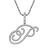 Wholesale Hip Hop Copper Pendant Necklace With Micropaved Zirconia And English Letter Pattern