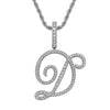 Wholesale Hip Hop Copper Pendant Necklace With Micropaved Zirconia And English Letter Pattern
