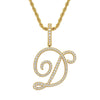 Wholesale Hip Hop Copper Pendant Necklace With Micropaved Zirconia And English Letter Pattern