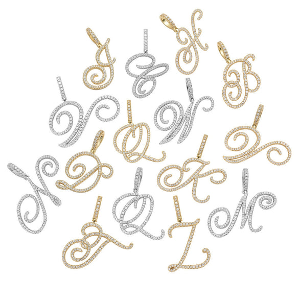 Wholesale Hip Hop Copper Pendant Necklace With Micropaved Zirconia And English Letter Pattern