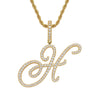 Wholesale Hip Hop Copper Pendant Necklace With Micropaved Zirconia And English Letter Pattern