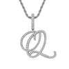 Wholesale Hip Hop Copper Pendant Necklace With Micropaved Zirconia And English Letter Pattern