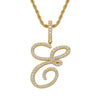 Wholesale Hip Hop Copper Pendant Necklace With Micropaved Zirconia And English Letter Pattern