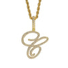 Wholesale Hip Hop Copper Pendant Necklace With Micropaved Zirconia And English Letter Pattern
