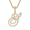 Wholesale Hip Hop Copper Pendant Necklace With Micropaved Zirconia And English Letter Pattern